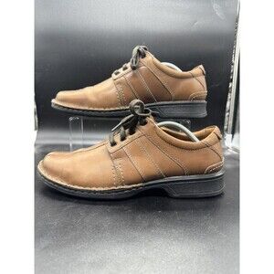 Clarks Touareg 14885 Mens Brown Leather Lace Up Oxford Size 10 Wide EUC
